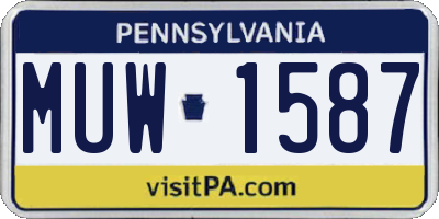 PA license plate MUW1587