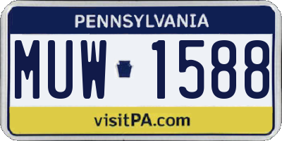 PA license plate MUW1588
