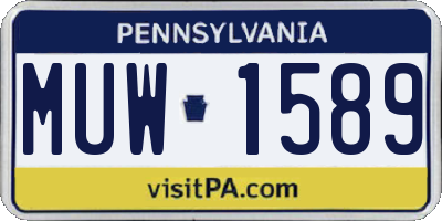PA license plate MUW1589