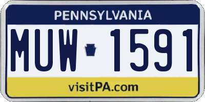 PA license plate MUW1591