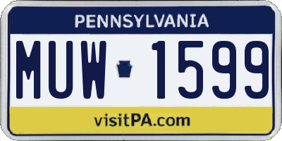 PA license plate MUW1599
