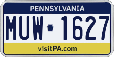 PA license plate MUW1627