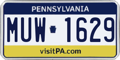 PA license plate MUW1629