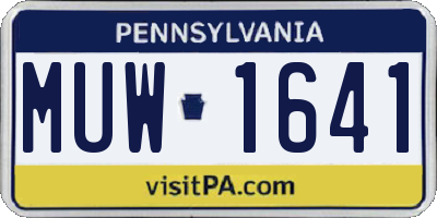 PA license plate MUW1641