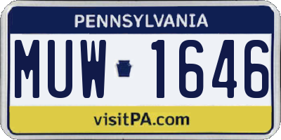 PA license plate MUW1646