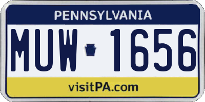PA license plate MUW1656