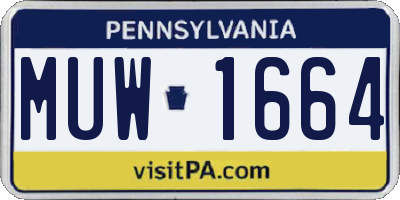 PA license plate MUW1664