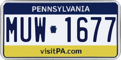 PA license plate MUW1677
