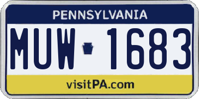 PA license plate MUW1683