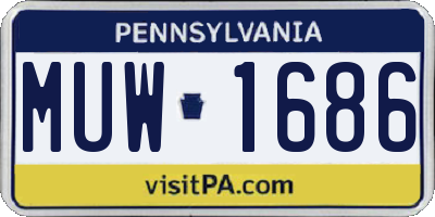 PA license plate MUW1686