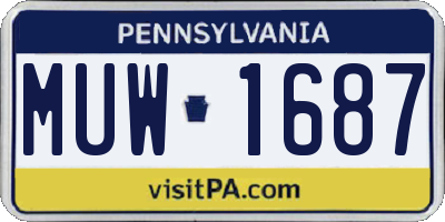 PA license plate MUW1687