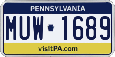PA license plate MUW1689