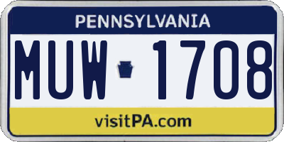 PA license plate MUW1708
