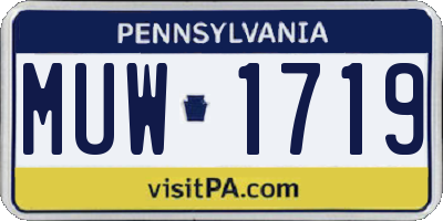 PA license plate MUW1719