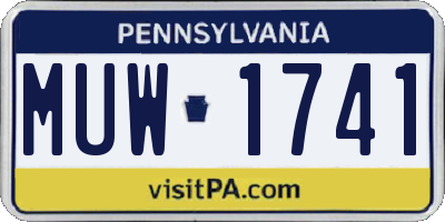PA license plate MUW1741
