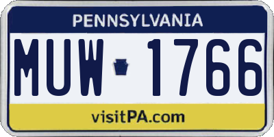 PA license plate MUW1766