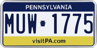 PA license plate MUW1775
