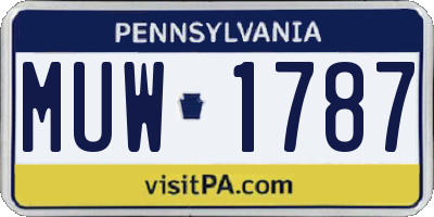 PA license plate MUW1787