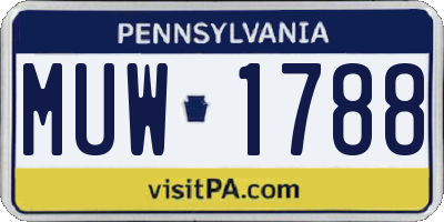 PA license plate MUW1788