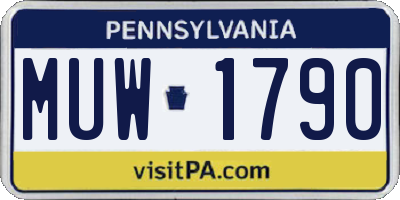 PA license plate MUW1790