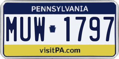 PA license plate MUW1797
