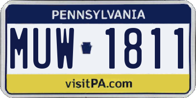 PA license plate MUW1811