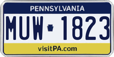 PA license plate MUW1823