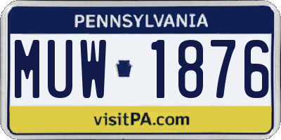 PA license plate MUW1876