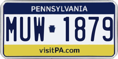 PA license plate MUW1879