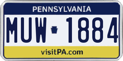 PA license plate MUW1884