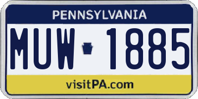 PA license plate MUW1885