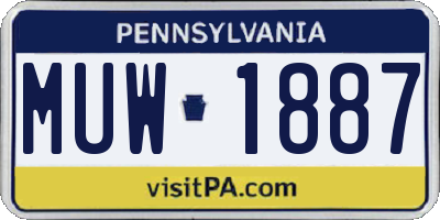 PA license plate MUW1887