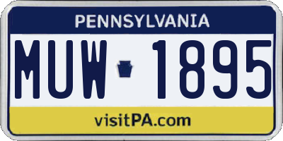PA license plate MUW1895