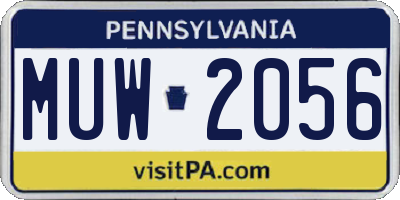 PA license plate MUW2056