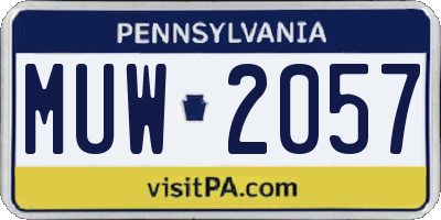 PA license plate MUW2057