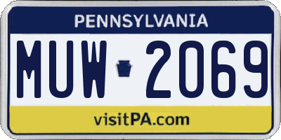 PA license plate MUW2069