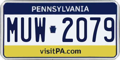 PA license plate MUW2079