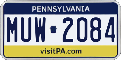 PA license plate MUW2084