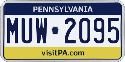 PA license plate MUW2095