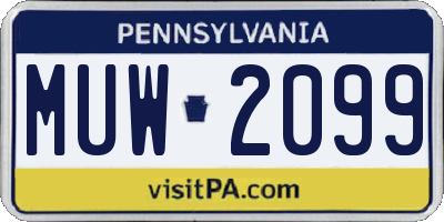 PA license plate MUW2099