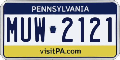 PA license plate MUW2121