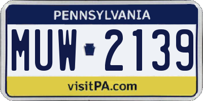 PA license plate MUW2139