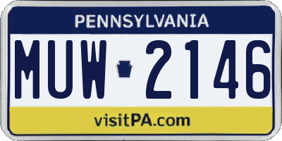 PA license plate MUW2146