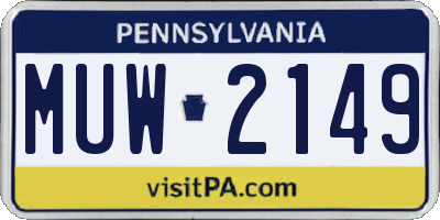PA license plate MUW2149
