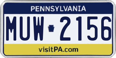 PA license plate MUW2156