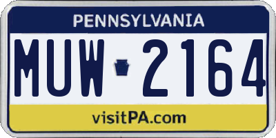 PA license plate MUW2164