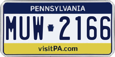 PA license plate MUW2166