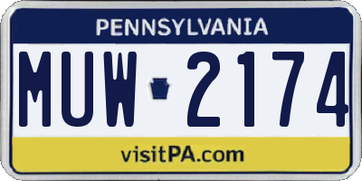 PA license plate MUW2174