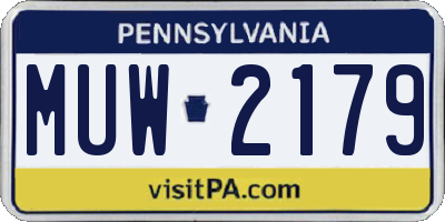 PA license plate MUW2179