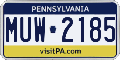 PA license plate MUW2185